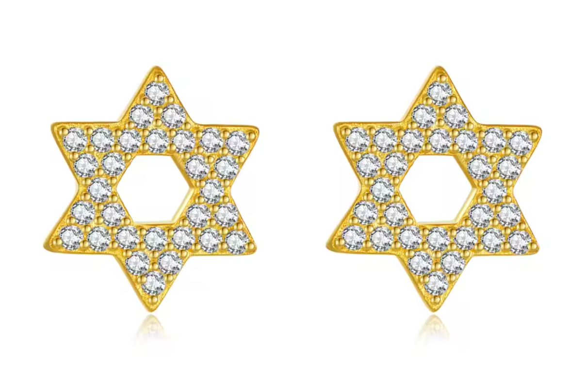 Stud de Estrella de David con Circonias