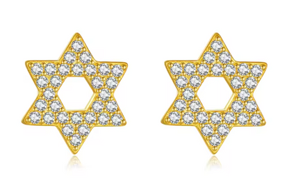 Stud de Estrella de David con Circonias