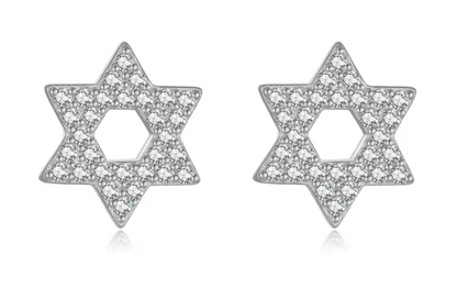 Stud de Estrella de David con Circonias