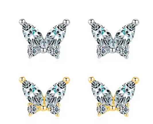 Stud de Mariposa con Circonias