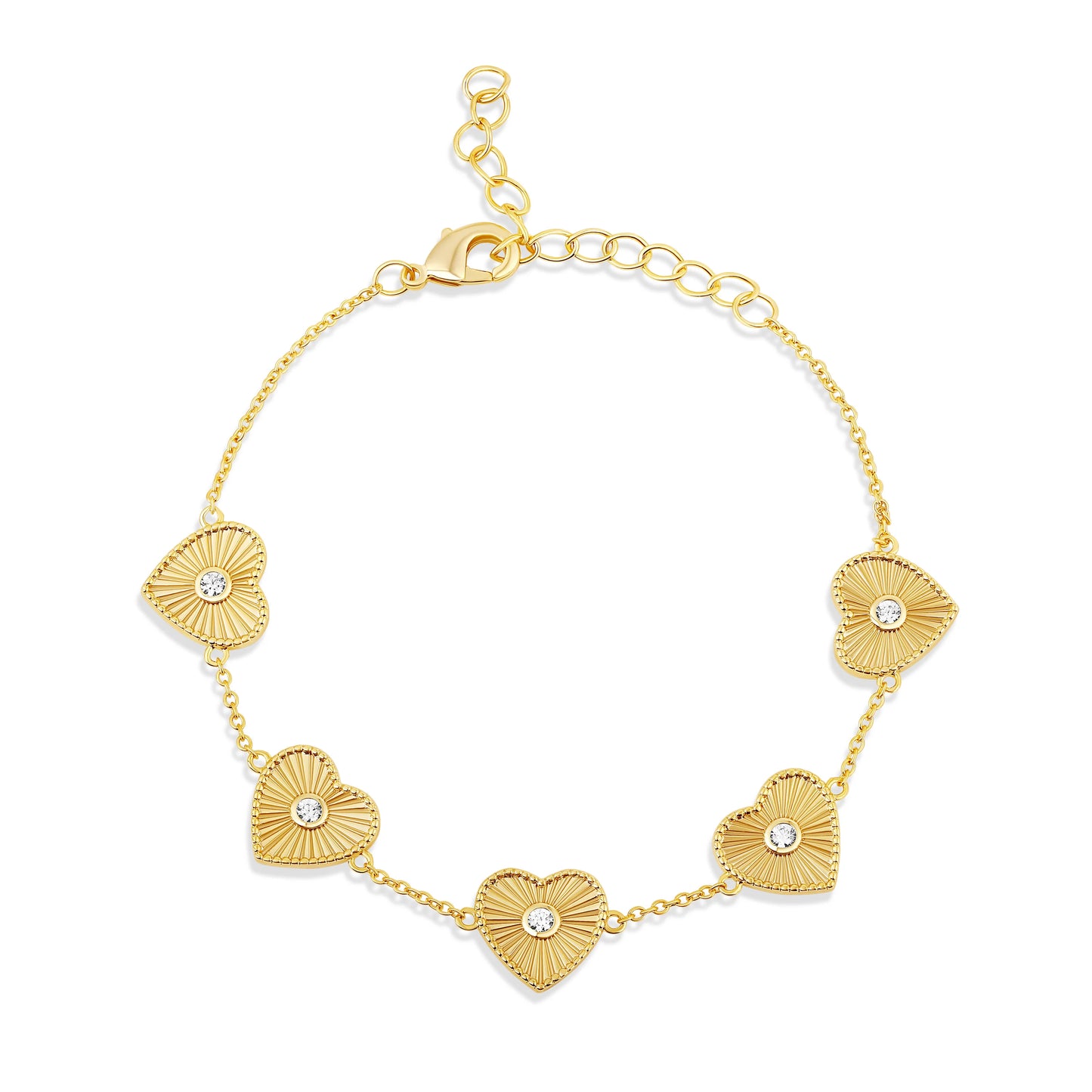 Pulsera de  Corazones Acanalados