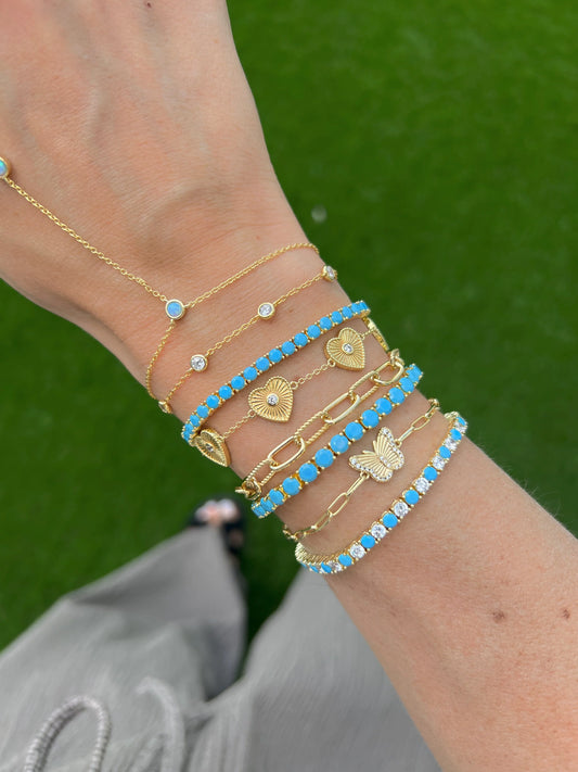 Pulsera de  Corazones Acanalados