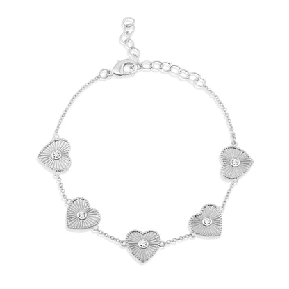 Pulsera de  Corazones Acanalados