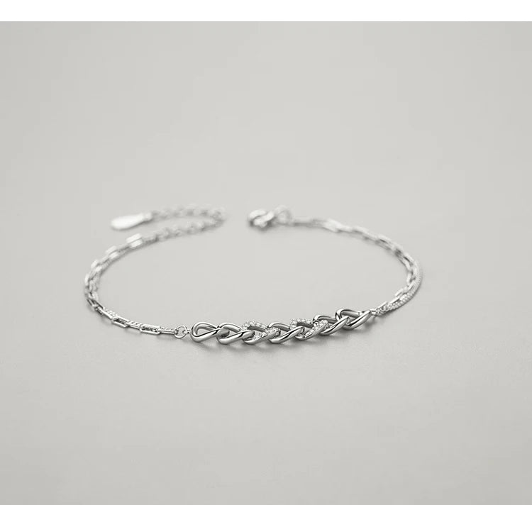 Pulsera Doble con Eslabones Cubanos y Zirconias