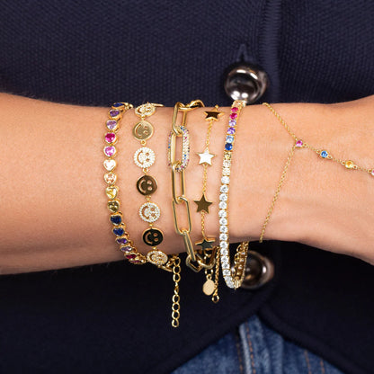 Pulsera Solida y Estrella