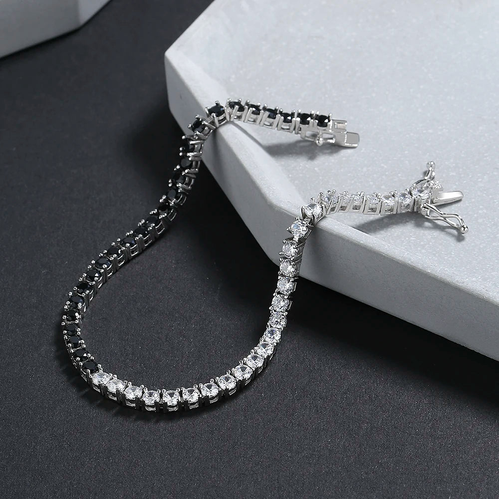 Pulsera Tennis Black and White