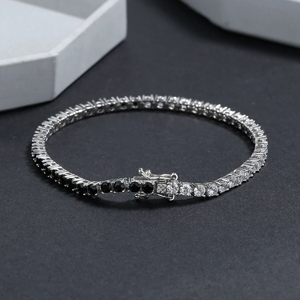 Pulsera Tennis Black and White