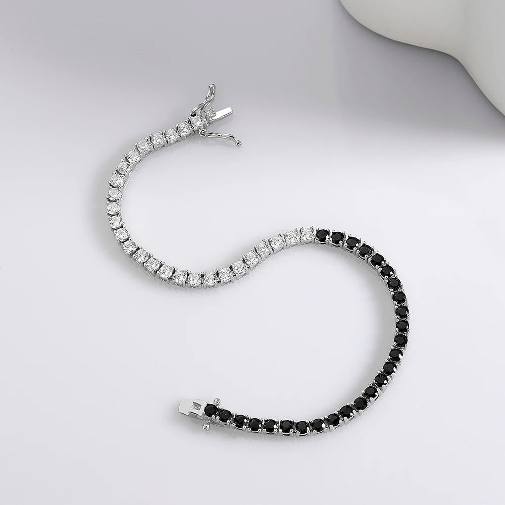Pulsera Tennis Black and White