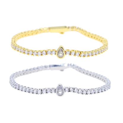 Pulsera Tennis con Diamante Gota