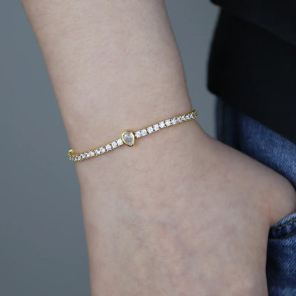 Pulsera Tennis con Diamante Gota